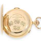 Taschenuhr: außergewöhnlich große und schwere Gold-Savonnette mit Repetition und Chronograph, Nestor Delevaux, La Chaux-de-Fonds, um 1900 - photo 5