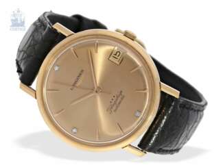 Armbanduhr: seltene vintage Longines "Flagship Automatic Date" in 18K Roségold, Referenz 3517, sehr guter Zustand, 60er Jahre