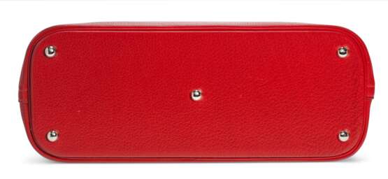 HERMÈS. A ROUGE GARANCE CLÉMENCE LEATHER BOLIDE 35 WITH PALLADIUM HARDWARE - фото 5