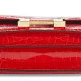 HERMÈS. A SHINY ROUGE DE COEUER ALLIGATOR MINI CONSTANCE 18 WITH GOLD HARDWARE - фото 5