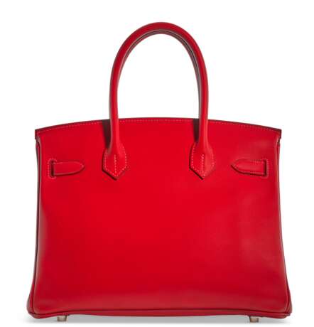 HERMÈS. A LIMITED EDITION ROUGE DE COEUR SWIFT & EPSOM LEATHER TRESSAGE BIRKIN 30 WITH PALLADIUM HARDWARE - photo 3