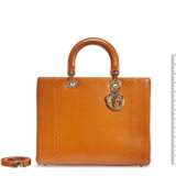 DIOR. AN ORANGE PYTHON LARGE LADY DIOR WITH GOLD HARDWARE - фото 6