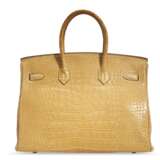 HERMÈS. A MATTE PAILLE ALLIGATOR BIRKIN 35 WITH PALLADIUM HARDWARE - фото 3