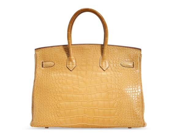 HERMÈS. A MATTE PAILLE ALLIGATOR BIRKIN 35 WITH PALLADIUM HARDWARE - фото 3