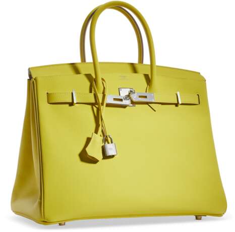 HERMÈS. A LIME EPSOM LEATHER BIRKIN 35 WITH PALLADIUM HARDWARE - Foto 2