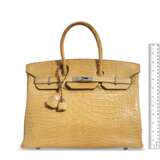 HERMÈS. A MATTE PAILLE ALLIGATOR BIRKIN 35 WITH PALLADIUM HARDWARE - photo 6