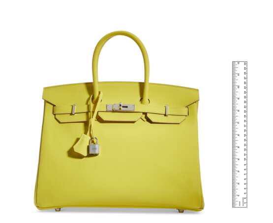 HERMÈS. A LIME EPSOM LEATHER BIRKIN 35 WITH PALLADIUM HARDWARE - Foto 6