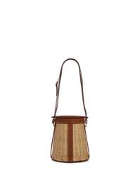 A LIMITED EDITION NATUREL BARÉNIA LEATHER & OSIER PICNIC FARMING BAG WITH GOLD HARDWARE