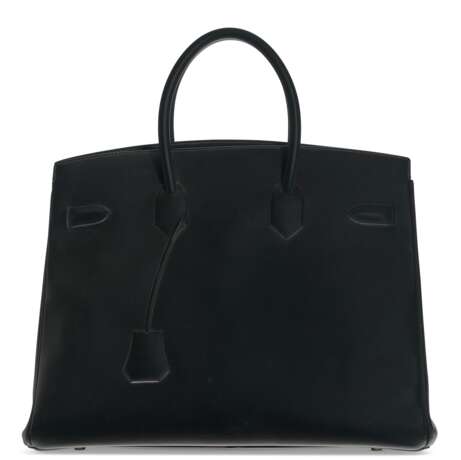 HERMÈS. A LIMITED EDITION BLACK EVERCALF LEATHER SHADOW BIRKIN 35 WITH PALLADIUM HARDWARE - фото 3