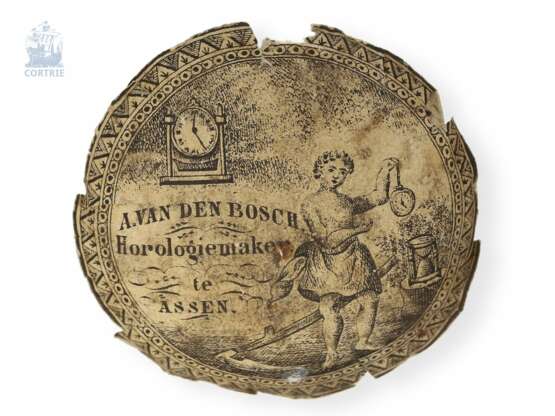 Taschenuhr: frühe englische Repoussé Doppelgehäuse-Spindeluhr mit außergewöhnlicher Gehäusedekoration, Martineau London No.942, ca.1720 - photo 2