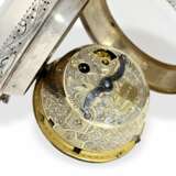 Taschenuhr: außergewöhnliche und hochinteressante Spindeluhr mit Repetition auf Glocke, Isaac Roberdeau No. 260, London um 1690 - фото 8