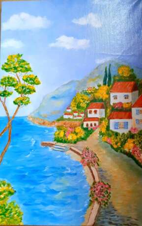 Painting “Mediterranean landscape”, Canvas on the subframe, Oil on canvas, Impressionist, Landscape painting, Ukraine, 2020 - photo 1