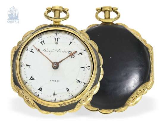 Taschenuhr: dekorative Doppelgehäuse Spindeluhr mit Repetition, gefertigt für den osmanischen Markt, Benjamin Barber London No. 50875, verzeichnet von 1785-1794 - Foto 1