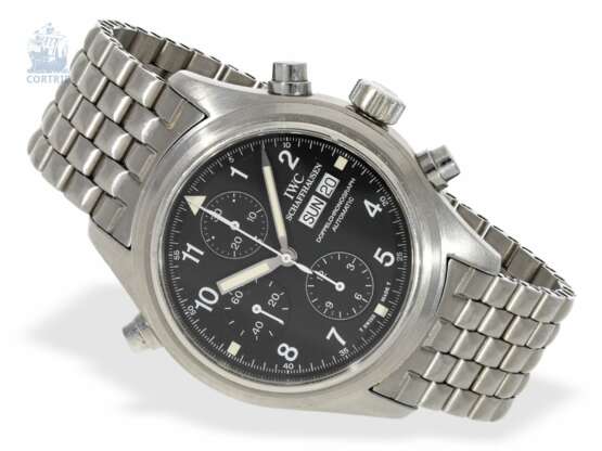 Armbanduhr: gesuchte Fliegeruhr von IWC, " Doppelchronograph Rattrappante Automatic" Ref. IW3713 in Edelstahl, ca.2005 - фото 1