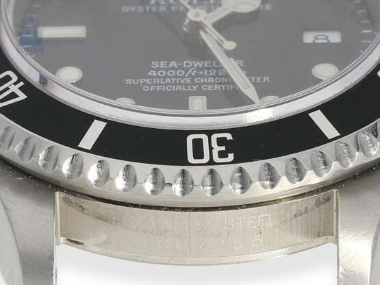 Armbanduhr: gesuchte Taucheruhr, Rolex Sea-Dweller 4000ft, Ref.16600T von 2002, sehr guter Zustand - Foto 6