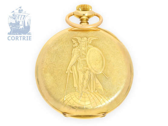 Taschenuhr: hochfeines und rares französisches Beobachtungschronometer in 18K Gold, CHRONOMETRE OFFICIEL LIP No. 595706 - фото 1