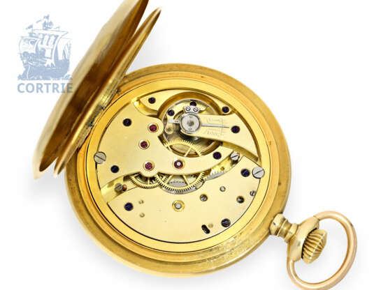 Taschenuhr: hochfeines und rares französisches Beobachtungschronometer in 18K Gold, CHRONOMETRE OFFICIEL LIP No. 595706 - Foto 2