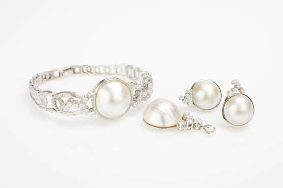 Schmuckset mit Mabé-Perlen und Brillantbesatz - фото 2