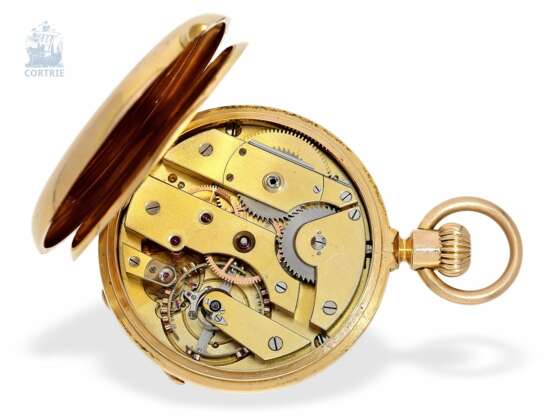 Taschenuhr: bedeutendes, schweres Patek Philippe Taschenchronometer No. 47756, Observatoriumschronometer mit zylindrischer Spirale, Genf um 1875, mit Stammbuchauszug - Foto 2