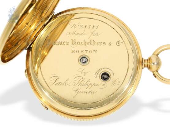 Taschenuhr: interessantes, ganz frühes Patek Philippe Ankerchronometer mit Schlüsselaufzug und sehr seltenem Kaliber, Patek Philippe & Co. Geneva No. 28581, ca.1868 - photo 3