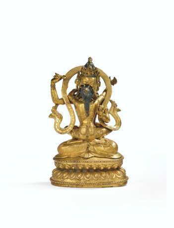 STATUE DE DIVINITE TANTRIQUE ET DE SA PAREDRE EN BRONZE DORE - фото 2