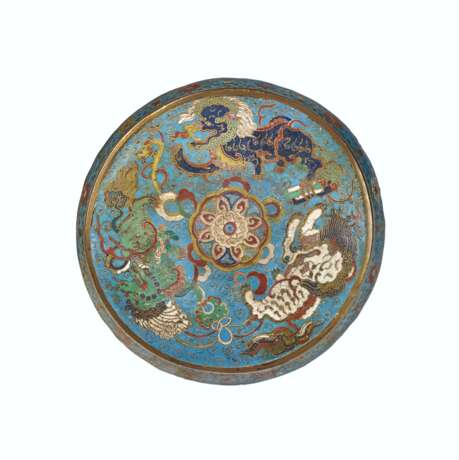 RARE TABOURET EN EMAUX CLOISONNES - Foto 3