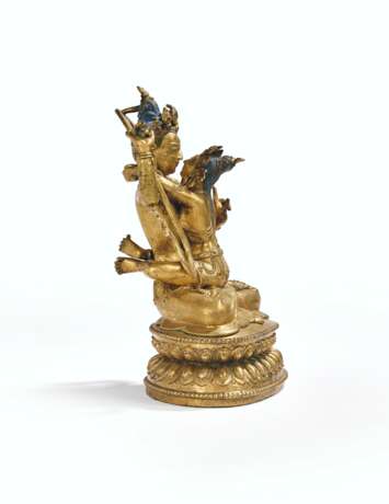 STATUE DE DIVINITE TANTRIQUE ET DE SA PAREDRE EN BRONZE DORE - Foto 4