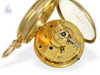 Taschenuhr: außergewöhnliche und sehr interessante, extrem schwere frühe englische Anker-Uhr mit Goldanker und Diamantdeckstein, Byramjee, Cowasjee & Banajee No.2209, England 1817