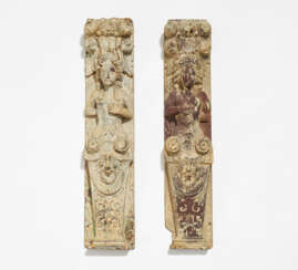Pair Wall Decorations with Herma Pilaster