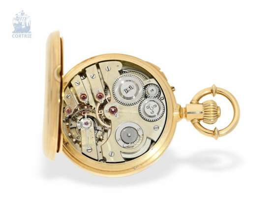 Taschenuhr: technisch hochinteressantes, frühes Schweizer Taschenchronometer mit Kette & Schnecke und besonderem Aufzugsmechanismus, Schweiz um 1860 - photo 8