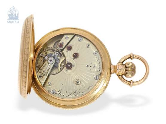 Taschenuhr: einzigartiges Girard Perregaux Taschenchronometer mit Prunkgehäuse und farbigem Zifferblatt, ca. 1870 - photo 6