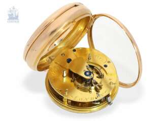 Taschenuhr: hochfeines englisches Taschenchronometer mit Chronometerunruh nach Pennington, Barwise London No. 5336, London 1812