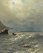 Lev Lagorio. Sailing Ship Approaching a Rocky Coast, Crimea