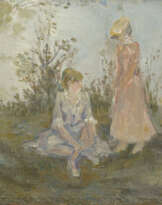 Jeunes filles au bord de la rivière
