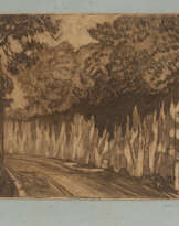 Lotto composto da due tecniche miste raffiguranti 