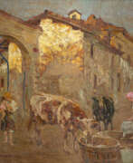 Attilio Achille Bozzato. Scena di paese 