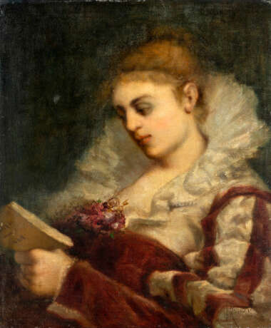 Daniele Ranzoni. Donna che legge 1862 - фото 1