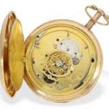 Taschenuhr: Rarität, Spindeluhr mit Minutenrepetition, signiert Breguet & Fils No.5608, Paris um 1820 - Foto 4