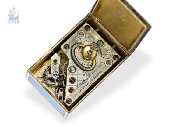 Reiseuhr: hochhfeine Art Nouveau "Pendulette de voyage miniature", European Watch Company 57023/11572, vermutlich für Cartier Paris, um 1910 - фото 3