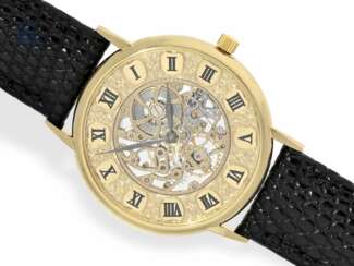 Armbanduhr: extrem seltene, elegante, super flache skelettierte vintage Herrenuhr, Piaget Kaliber 9, No.27, Unikat von 1984