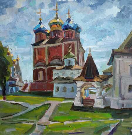 Рязанский Кремль майским днем Canvas on the subframe Oil paint Contemporary art Landscape painting Russia 2021 - photo 1