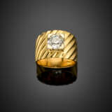Yellow gold ct. 1.50 circa old mine diamond band ring - photo 1