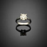 Round brilliant cut ct. 2.35 circa diamond white gold ring - photo 1