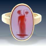 Ring: alter Goldschmiedering mit schöner, vermutlich antiker Achat-Lagenstein-Gemme - Foto 1