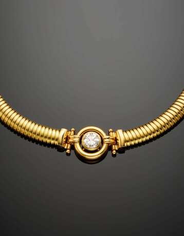 Yellow gold tubogas necklace - Foto 1