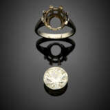 Round old european cut ct. 5.88 diamond platinum ring - photo 2