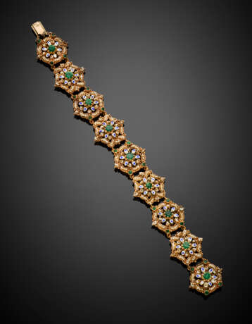 Yellow gold modular bracelet with seedpearl - photo 1