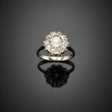 Old mine diamond white gold cluster ring - фото 1