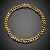 Yellow gold groumette link necklace - фото 1