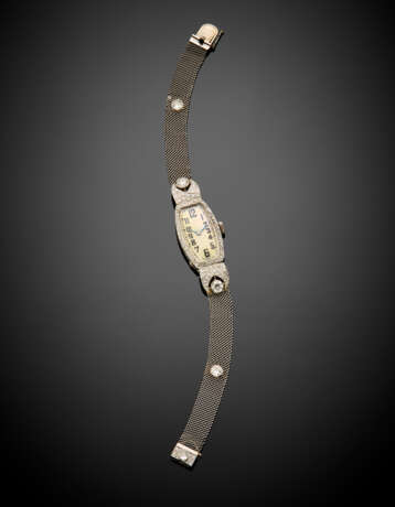 Diamond platinum and gold lady's wristwatch with bracelet - photo 1